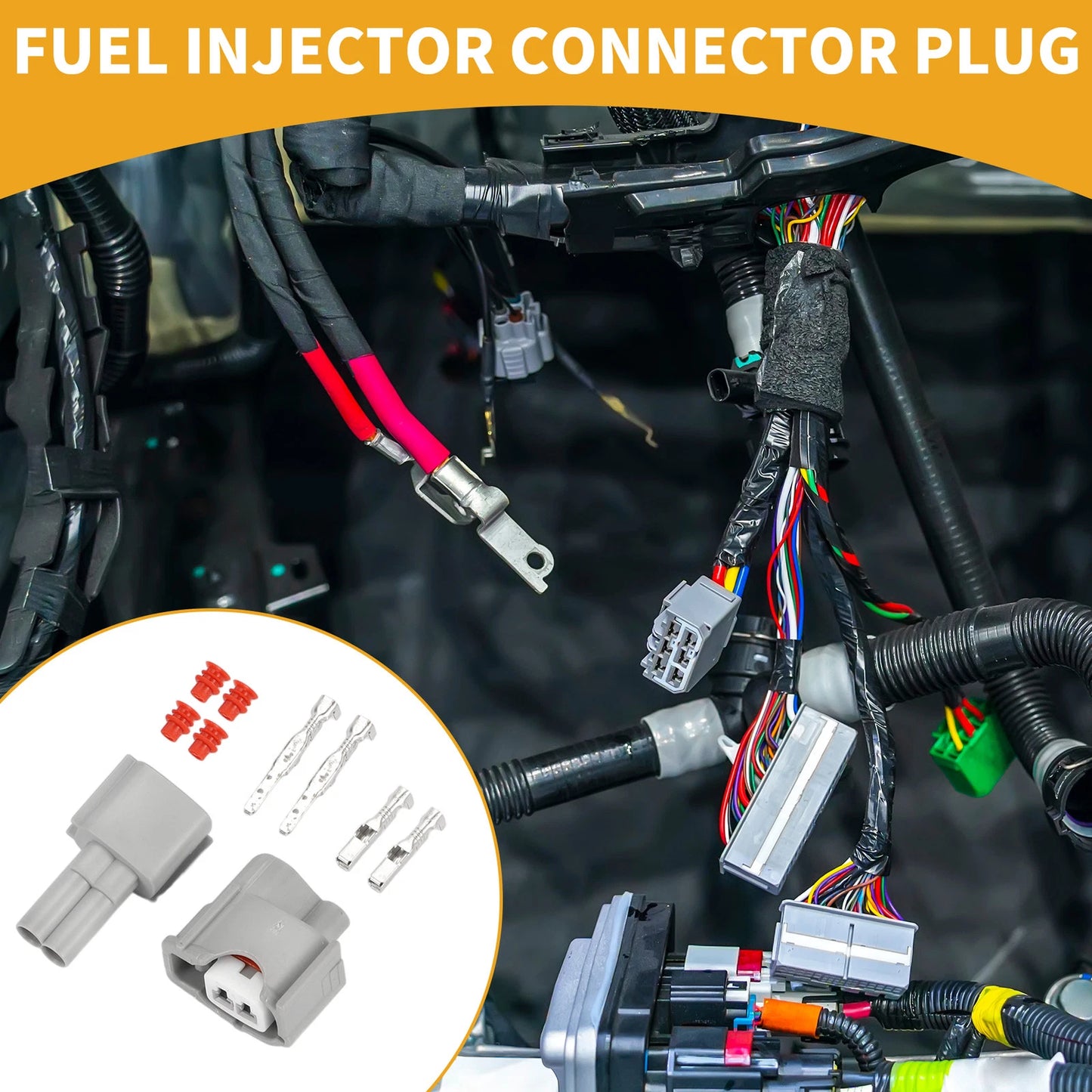 2 Pin Fuel Injector Connector Plug for Toyota (No. 9098011875)