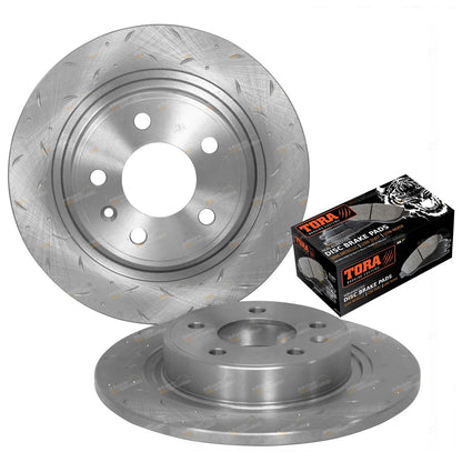Set of 4 Slotted Dimple Drilled Brake Rotors and Pads for Cruze (2009–2012)