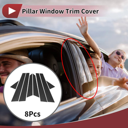Door Pillar Window Trim for Hyundai Grandeur/Azera (2006–2010) Carbon Fiber Black