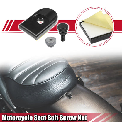 Set of 4 Motorcycle Seat Bolt Screws with Cover Nuts for Harley Davidson Dyna