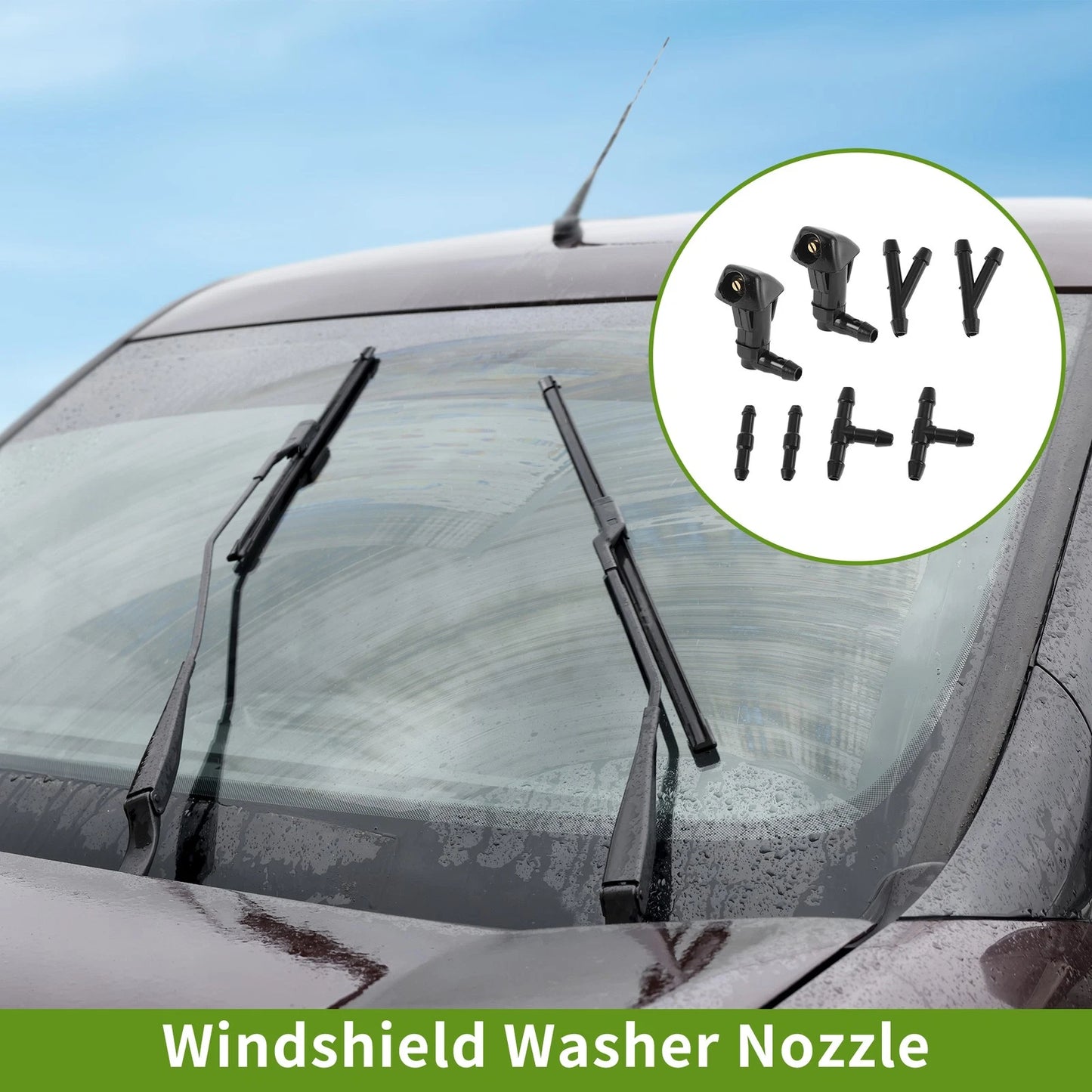 Windshield Washer Nozzle w/ Hose Connector for Honda (No. 76810SDAA11)