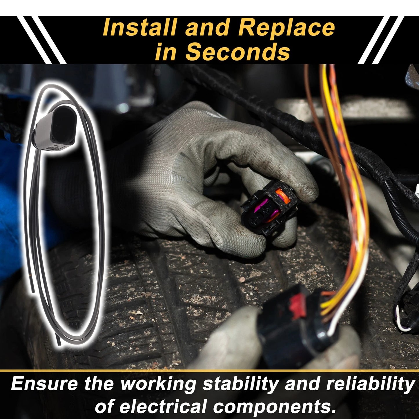2 Pin Brake Pad Sensor Connector Plug for Volkswagen Passat (2001–2021) No. 1J0973802