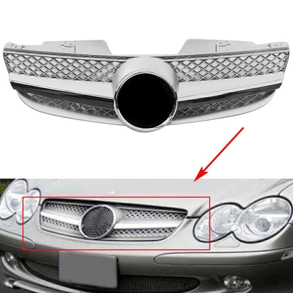 Front Upper Mesh Grille for Mercedes Benz R230 SL550 SL63 (2007-2008)