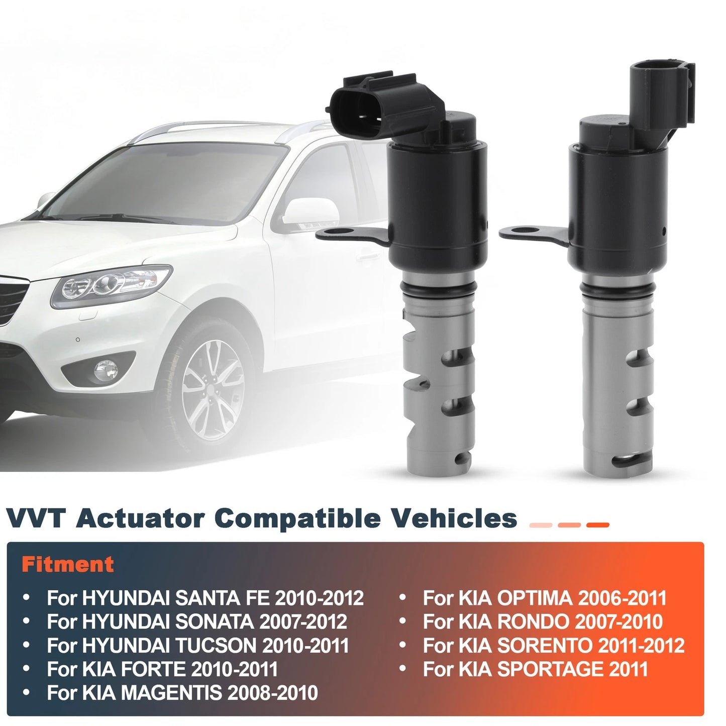 Set of 2 Timing Solenoids VVT for Hyundai Kia 2.0L 2.4L