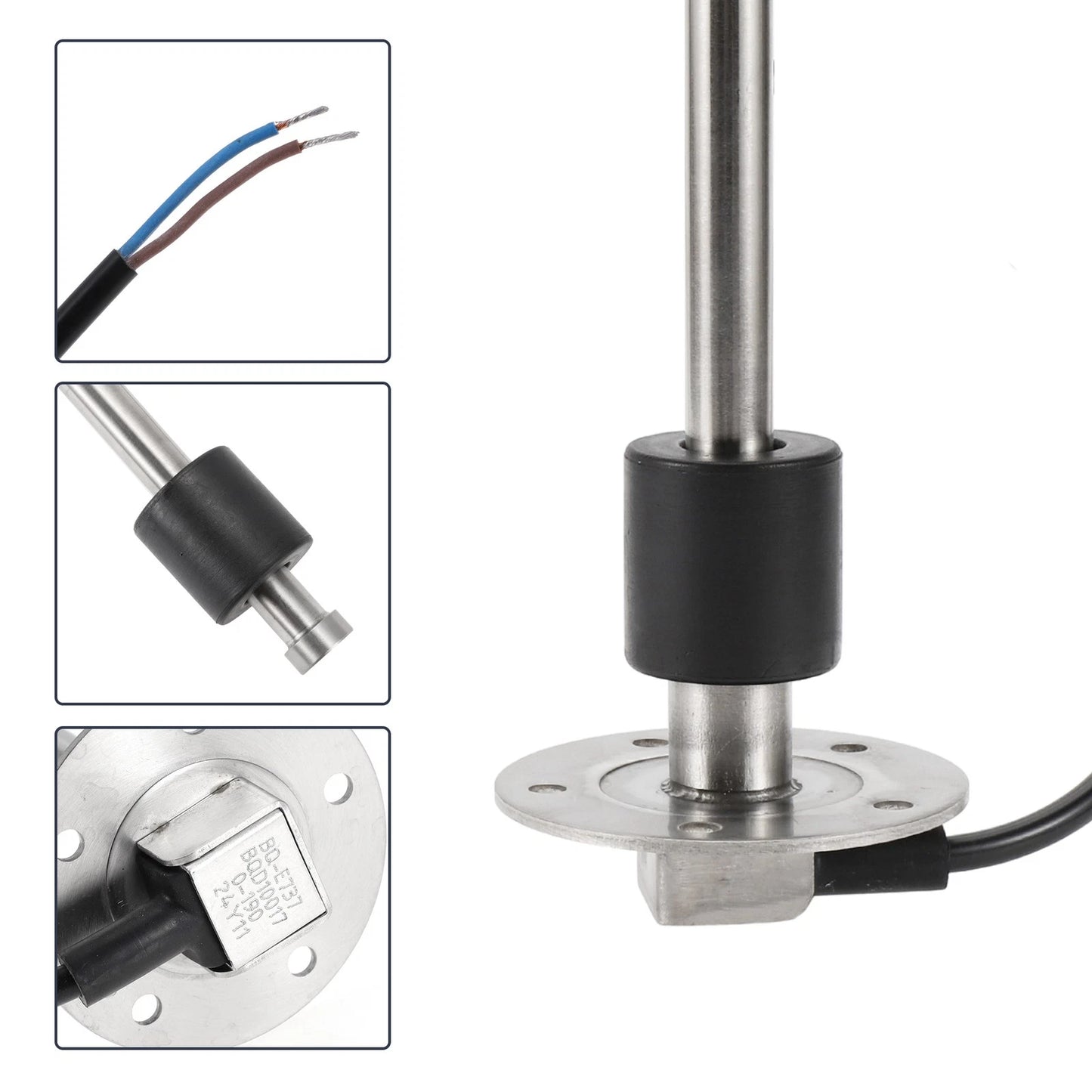 Fuel Sending Unit and Gauge Kit 0-190 Ohm 737mm for Boat Car