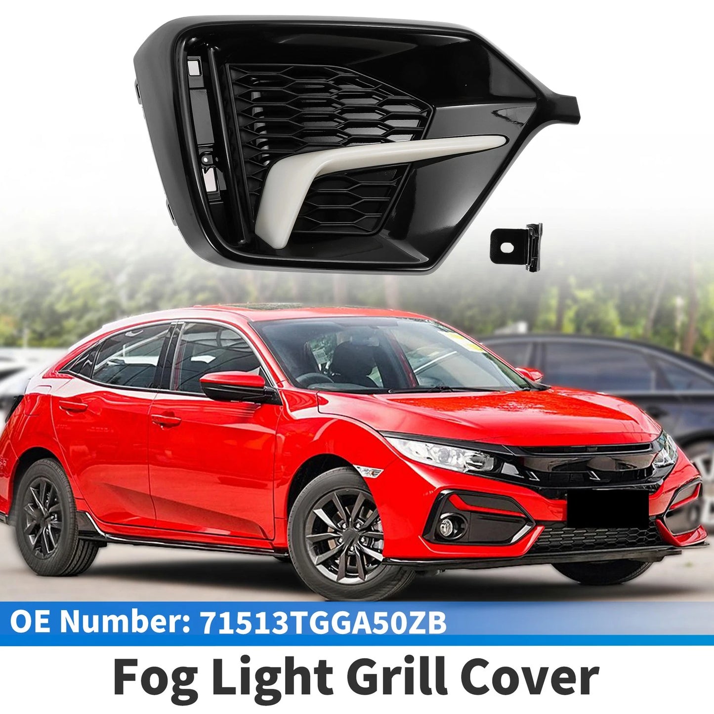 Rear Right Fog Light Grill No. 71513TGGA50ZB for Honda Civic Hatchback (2020–2021)