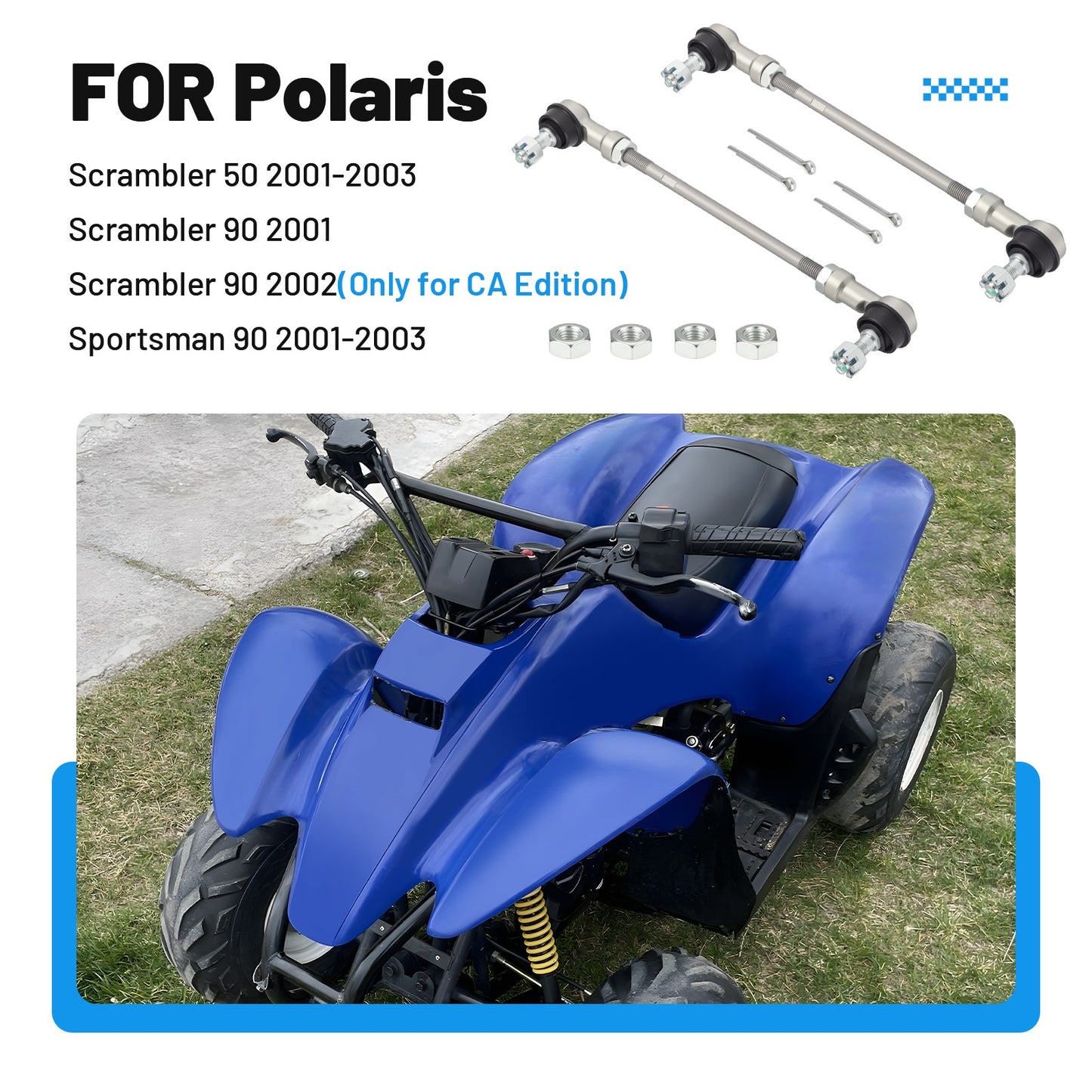 Set of 2 Tie Rod Ends for Polaris Sportsman 90 (2001–2003)