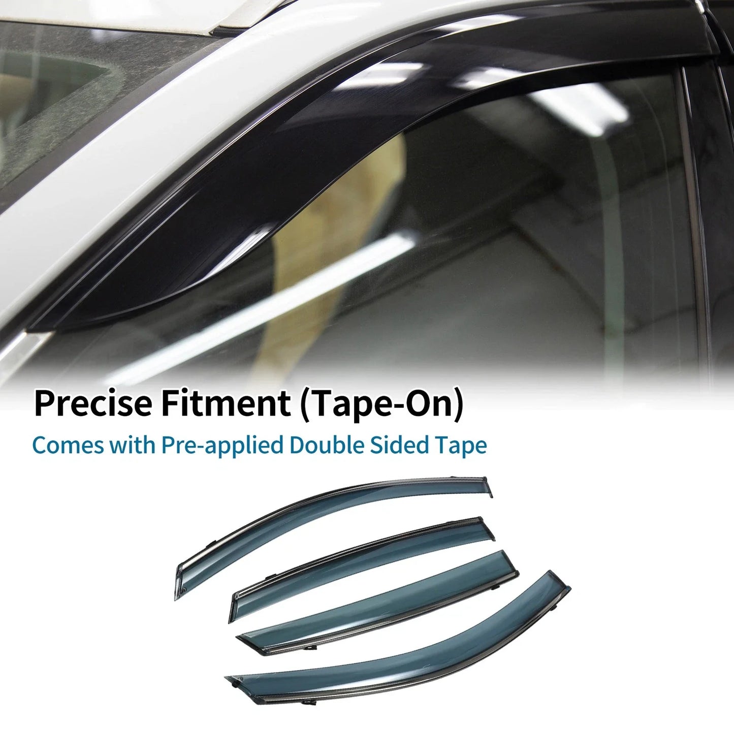 Window Deflectors for Honda Accord 2018-2022 Side Window Vent Visors Black 1 Set