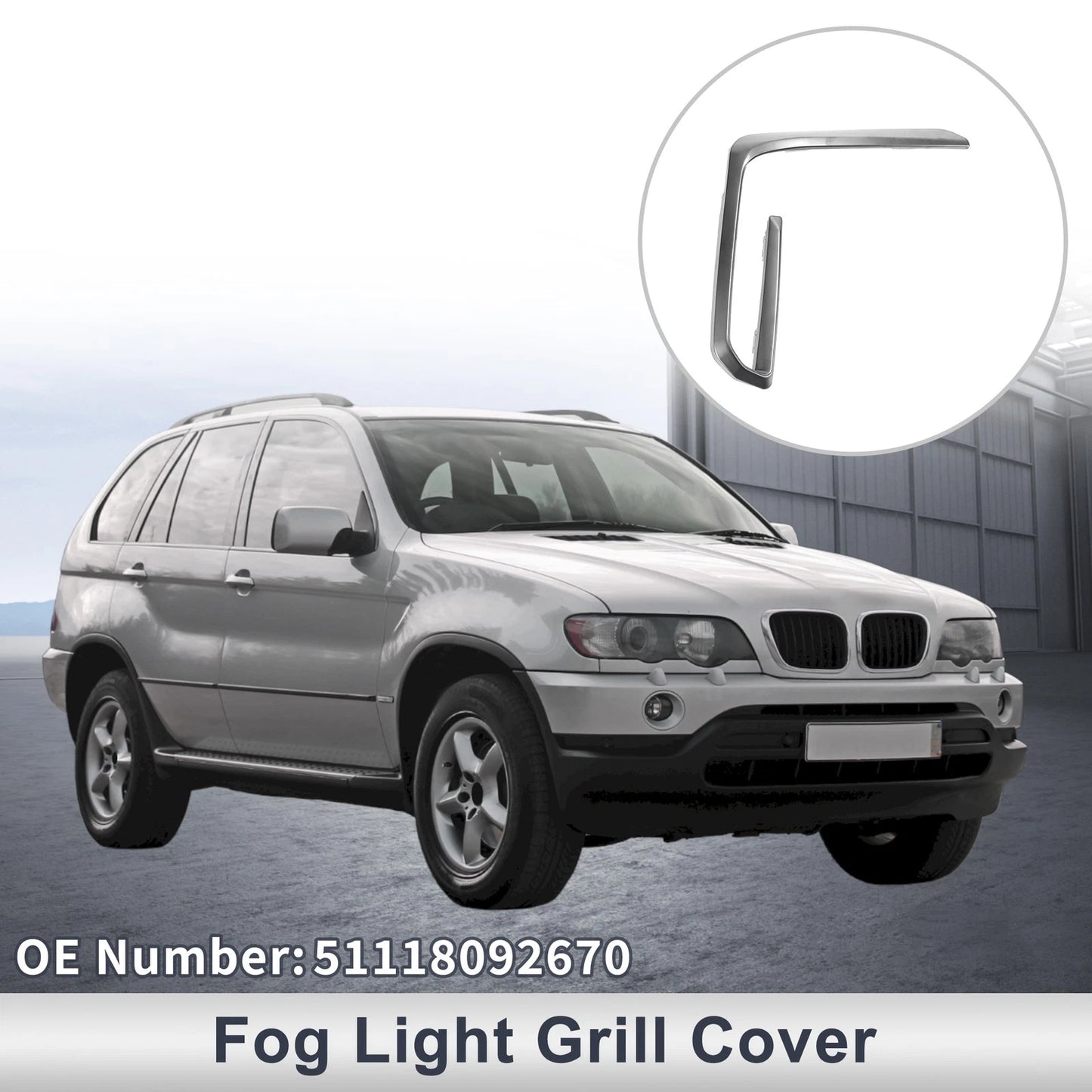 1 Pc Front Right Fog Light Grill for BMW X5 (2019-2023)