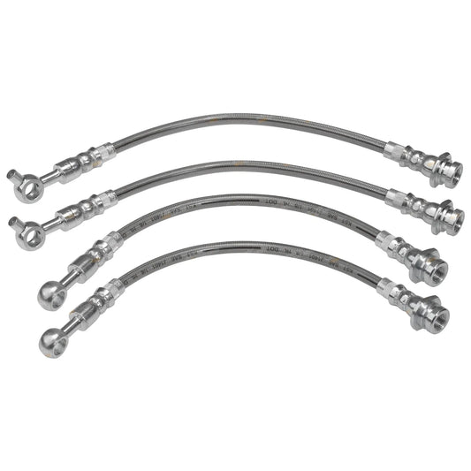 Front & Rear Braided Brake Line Hose Set for Nissan Patrol GQ Y60 (1988-1997)