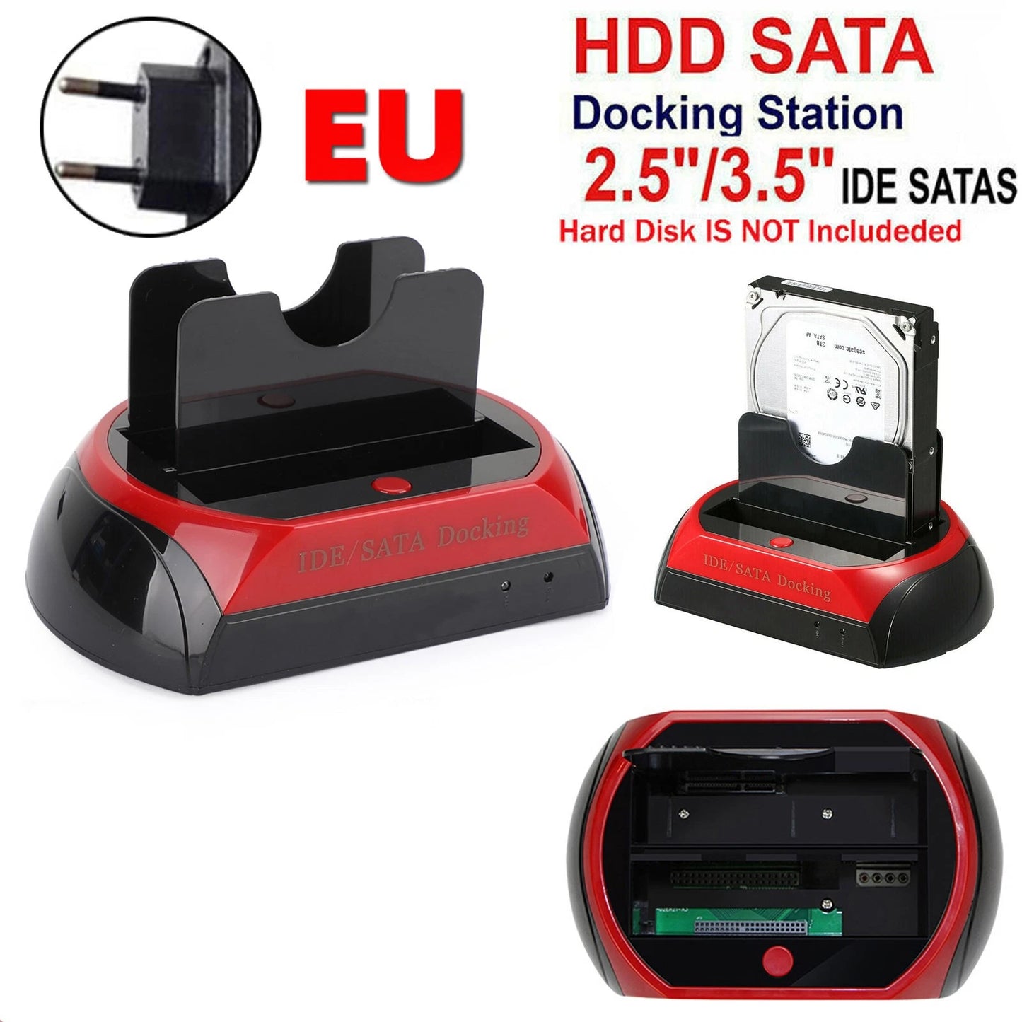 2-Bay USB 2.0 to IDE/SATA External Hard Drive Docking Station for HDD