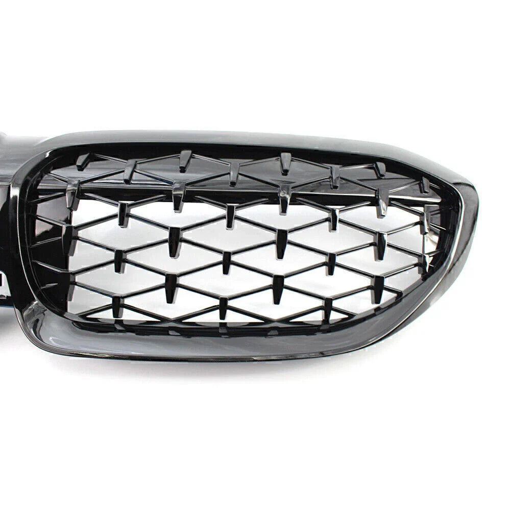 Front Bumper Upper Mesh Grille for BMW 3 Series G20 (2019-2022) Glossy Black