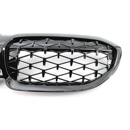Front Bumper Upper Mesh Grille for BMW 3 Series G20 (2019-2022) Glossy Black
