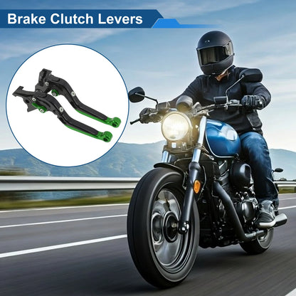 Adjustable Brake Clutch Levers for Kawasaki Z650RS (2022) Black Green