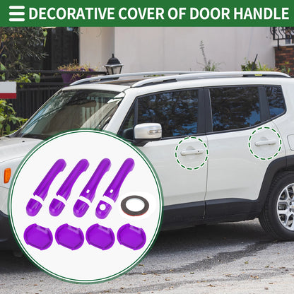 Set of 4 Exterior Door Handle Covers for Jeep Renegade (2015–2021) ABS Purple