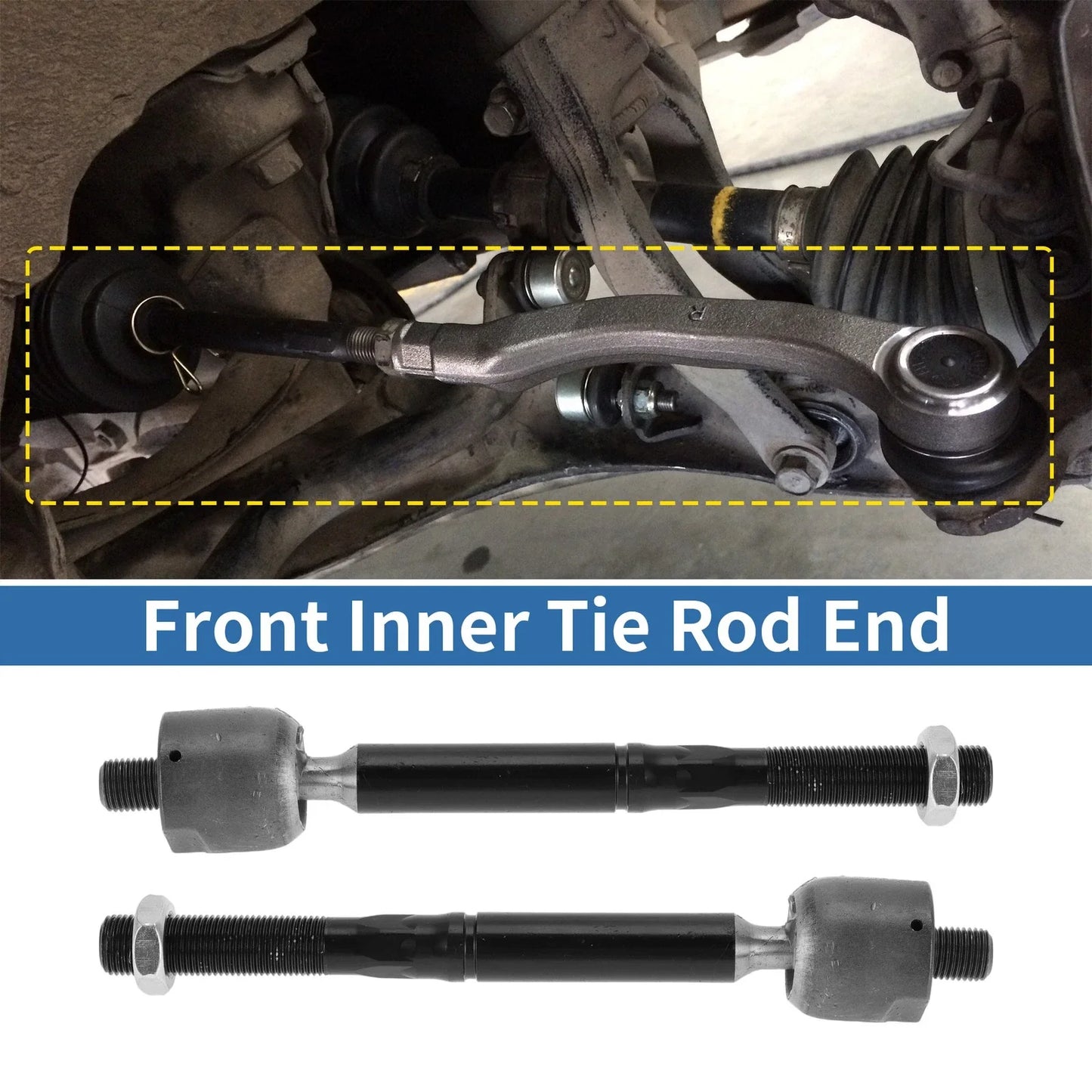 2 x Front Inner Tie Rod End Links for Chrysler 300, Dodge Charger (2011-2014)