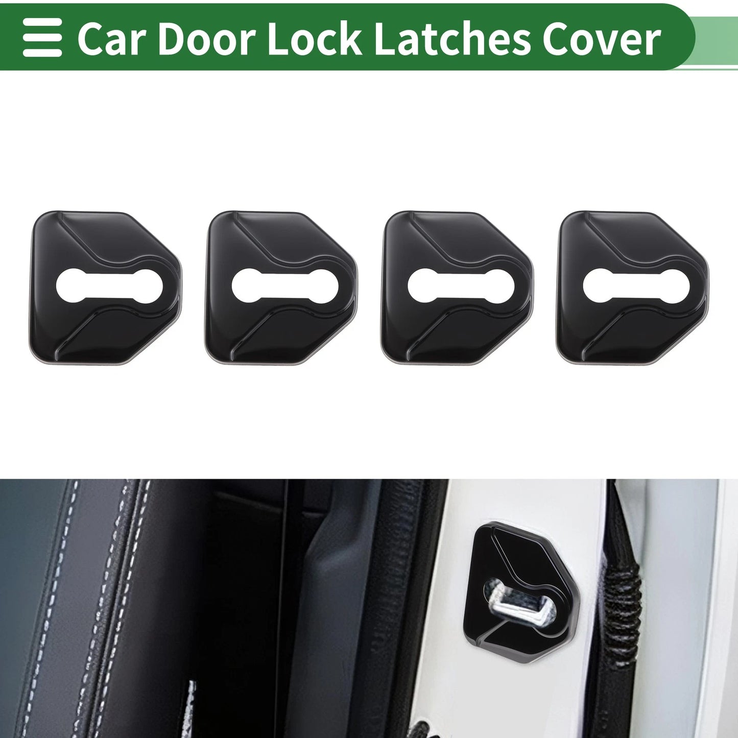 Set of 4 Car Door Lock Latches Cover for Subaru Forester (2004–2024) Metal Black