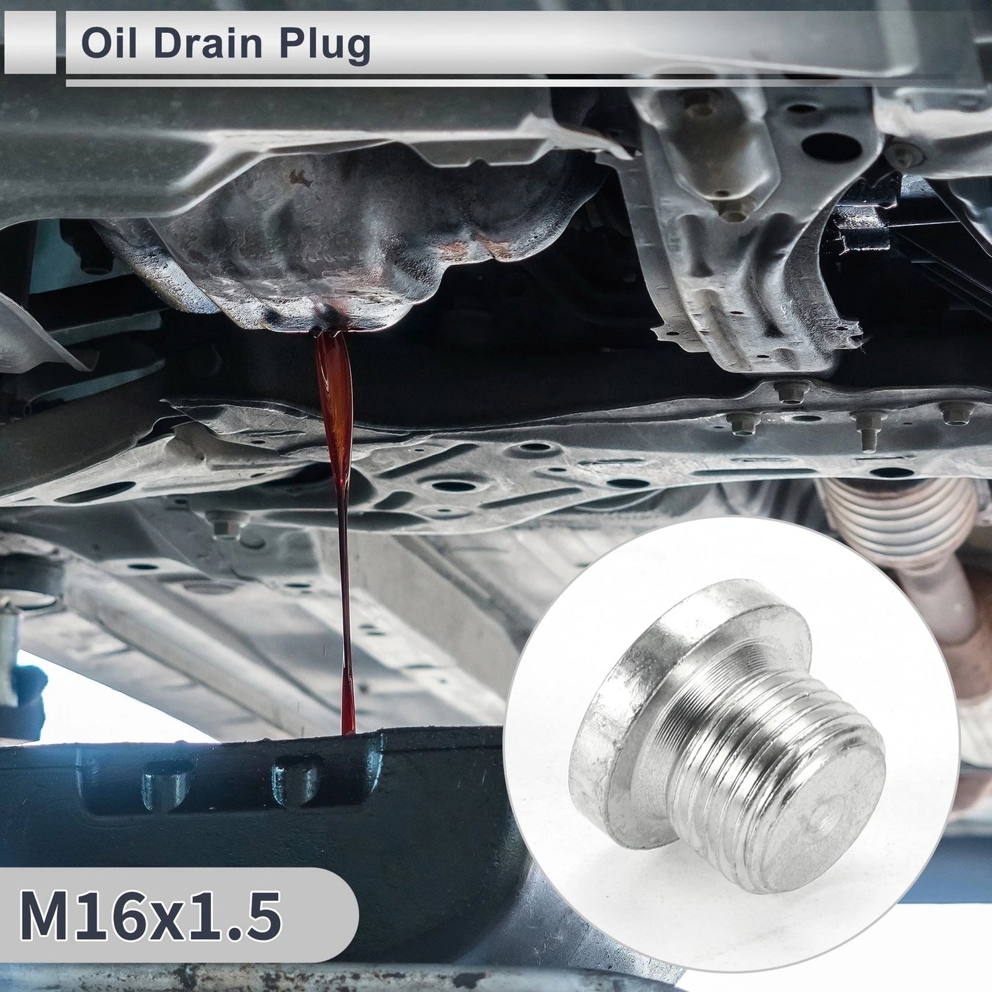 Set of 1 M16x1.5 Engine Oil Drain Plug with Gasket for Car Motorcycle