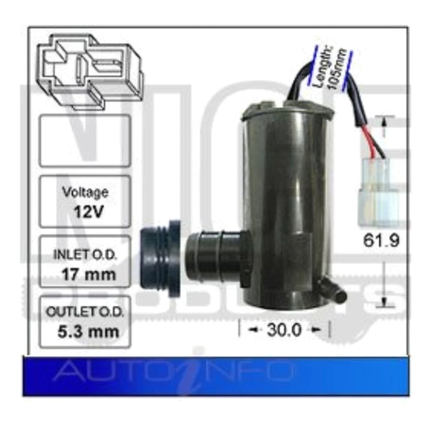 Front Windscreen Washer Pump 2.0L 2.2L for Ford Telstar AS TX5 (1987-1989)