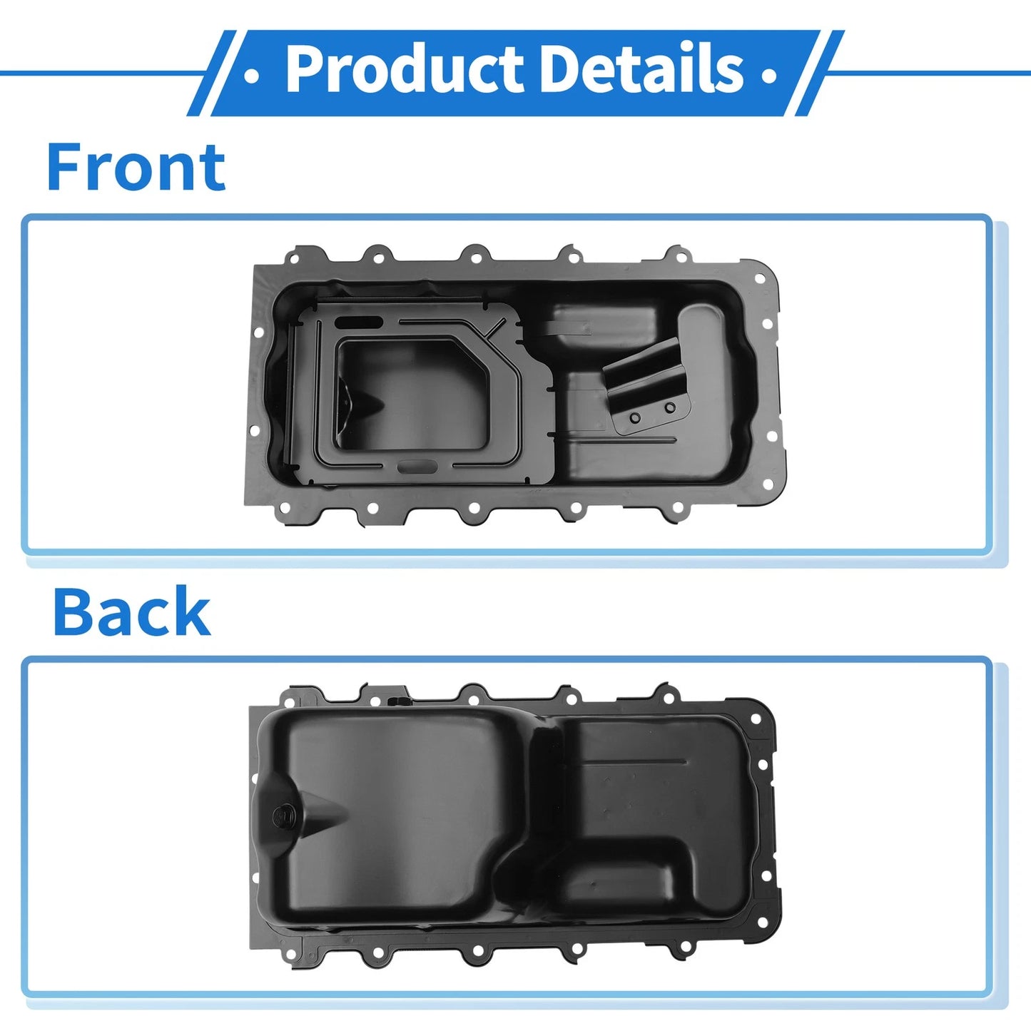 1 Pc Engine Oil Pan No.2L1Z6675BA for Ford Expedition (2002–2008) Iron Black