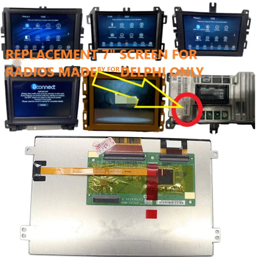7" LCD Touch Screen for Uconnect Radio VP2 (2018-2022)