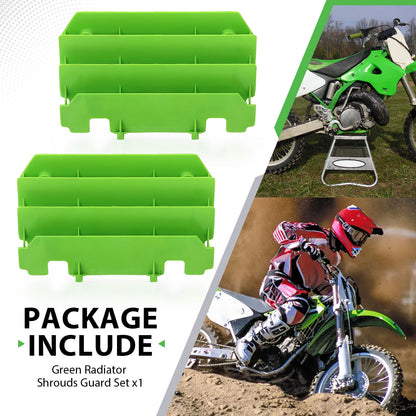 2X Radiator Shroud Guard for Kawasaki KX125 KX250  Green