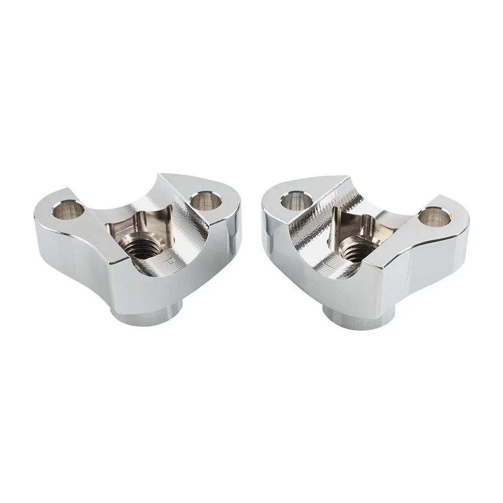 1" CNC Handlebar Risers w/Mount Screws Chrome for Harley Davidson