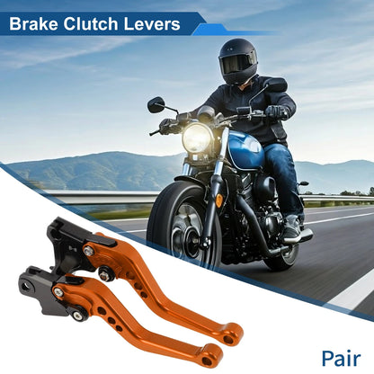 Adjustable Short Brake Clutch Levers for BMW F650GS (2008–2012) - Orange 1 Pair