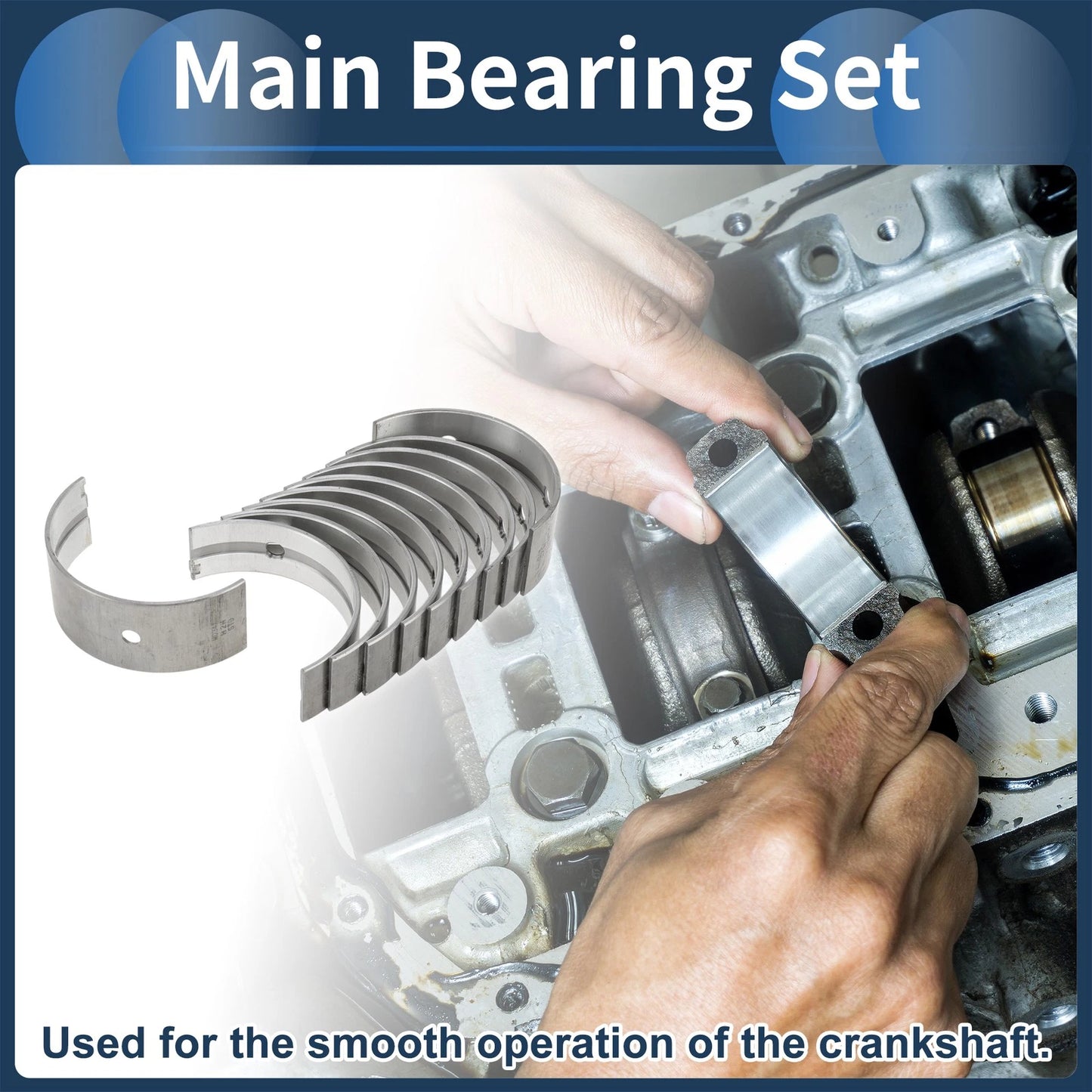Main Bearing Set No.1170248010 for Toyota Toyoace (1971–1979) 10 Pcs