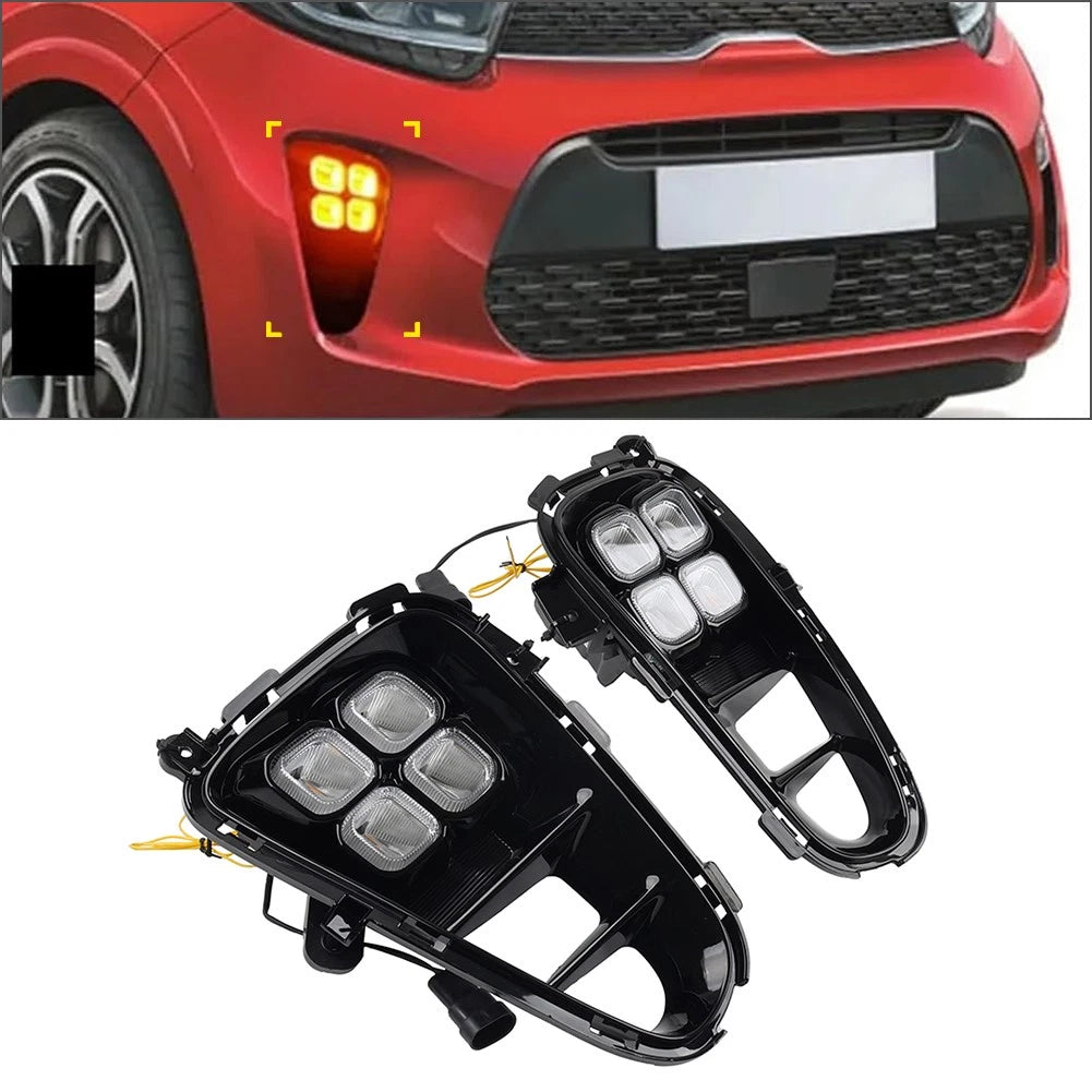 2X Daytime Running Light Turn Signal Fog Lamp for Kia Telluride (2020–2023)