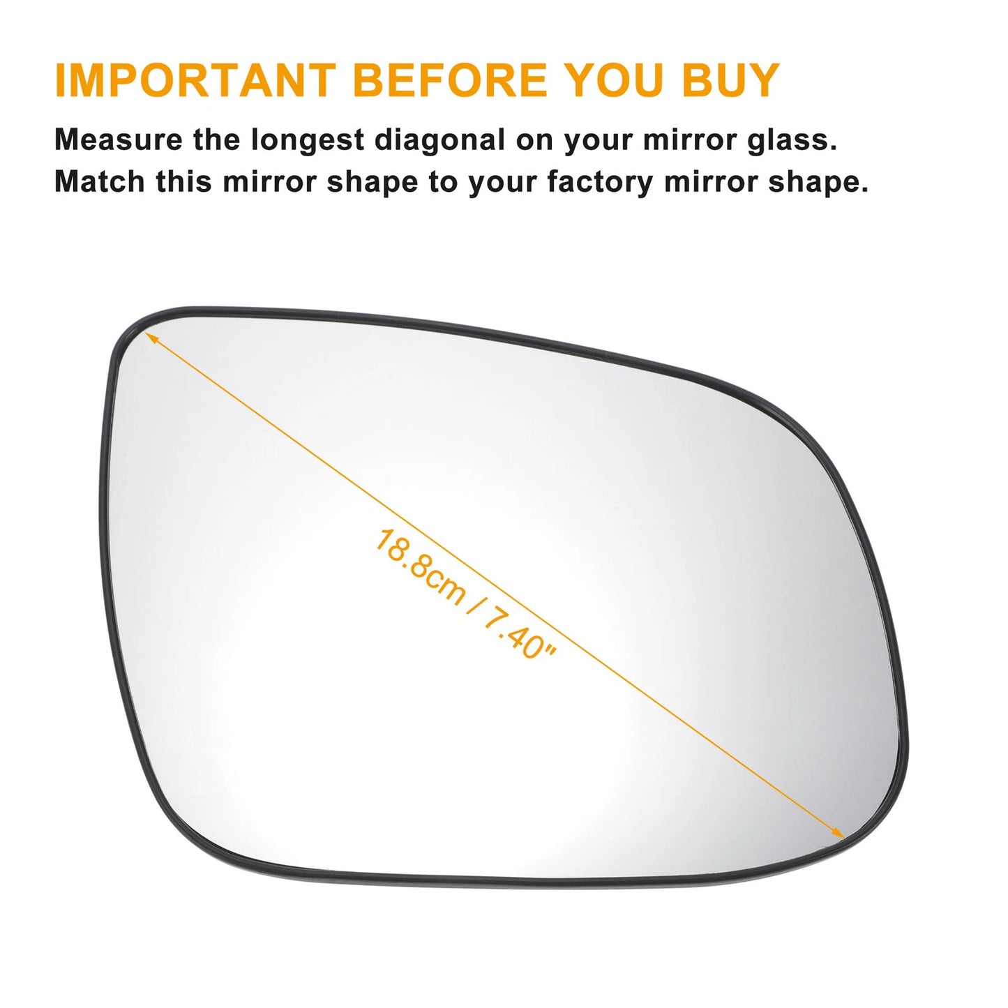 Heated Right Side White Mirror Glass for KIA Ceed (2009–2012)