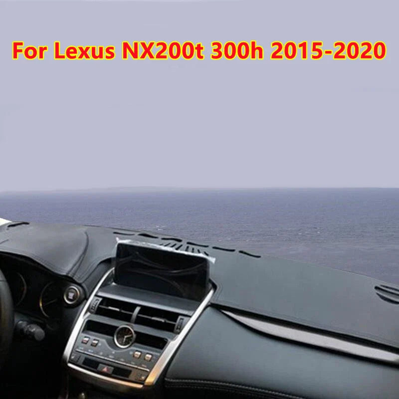 Dashboard Cover Black Leather for Lexus NX200t 300h (2015–2020)