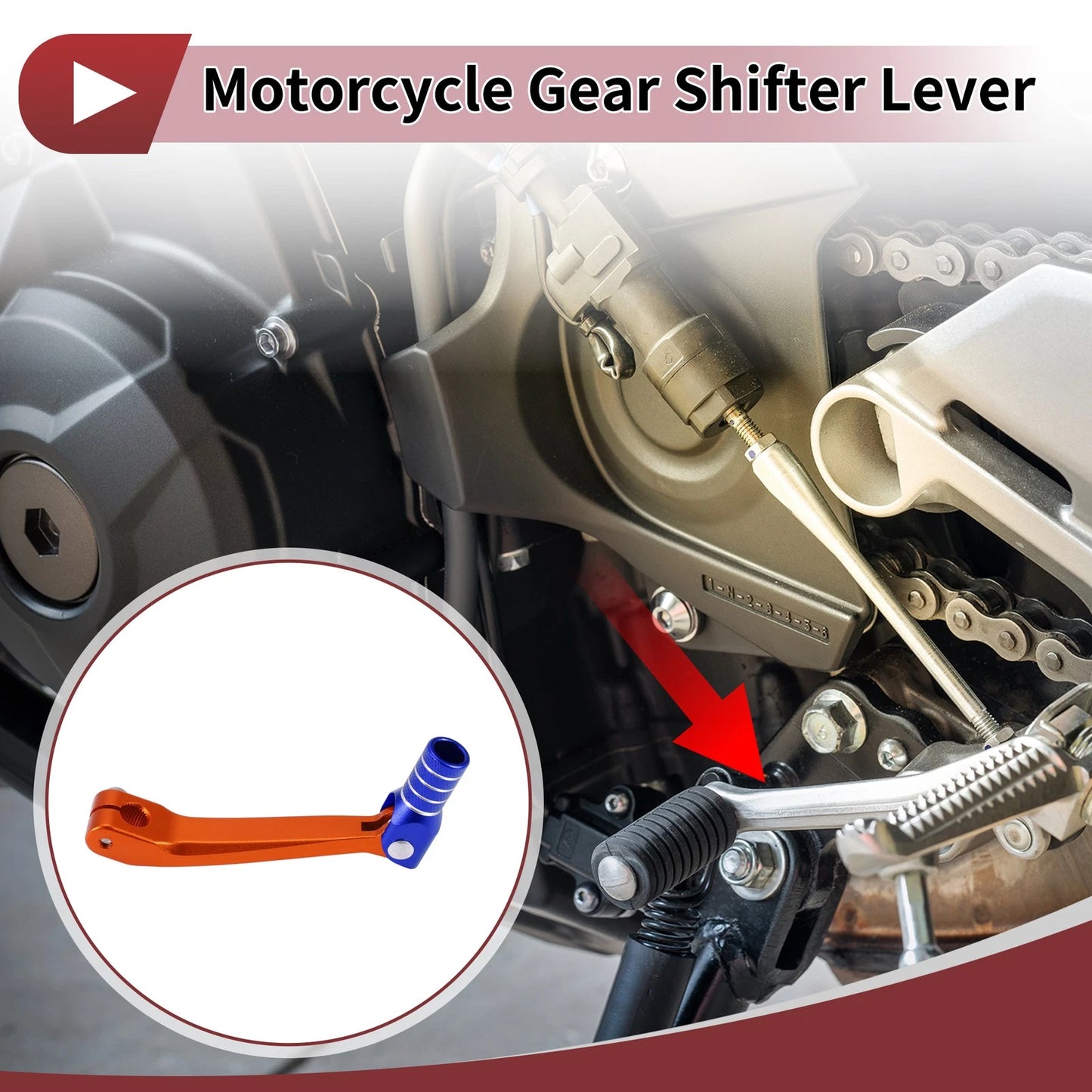 Gear Shifter Lever for Honda CRF150F (2003–2017) - Orange Blue Silver Tone