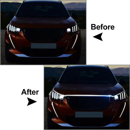 150CM LED Daytime Running Light Strip for Car Hood Atmosphere Lamp