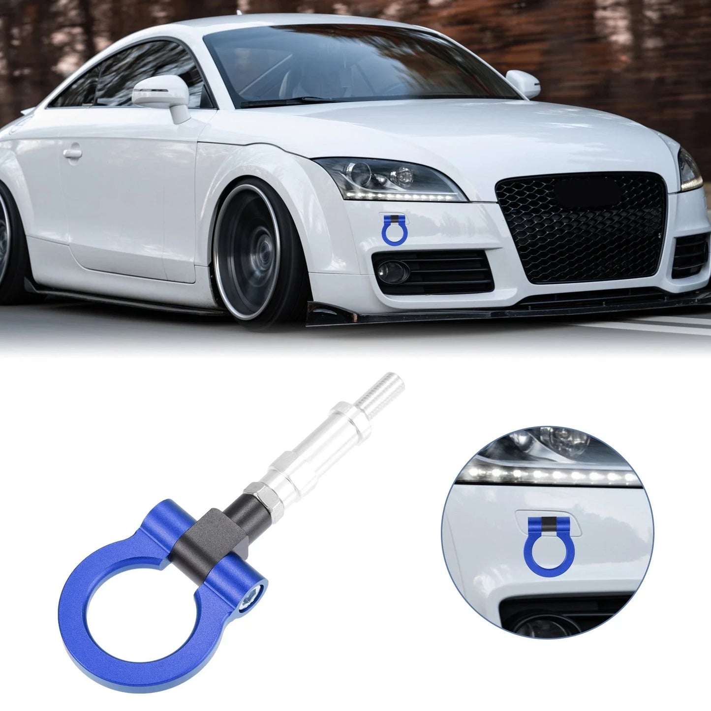 Blue Front Bumper Trailer Ring Eye Tow Hook for Honda Fit, S2000, Acura TL