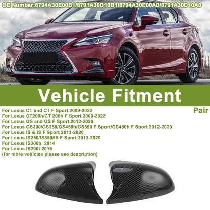 1 Pair ABS Mirror Cover Cap for Lexus CT CT F Sport (2009–2022) 8794A30E00B1