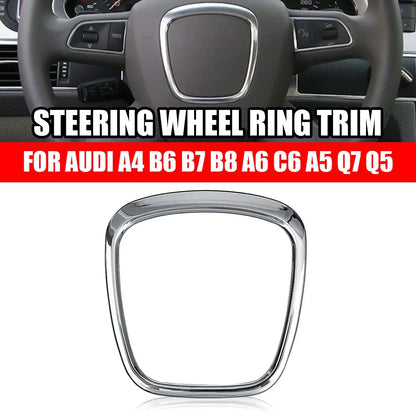 Steering Wheel Ring Trim Center Frame Cover Silver for Audi A3 A4 A5 A6 Q5 Q7
