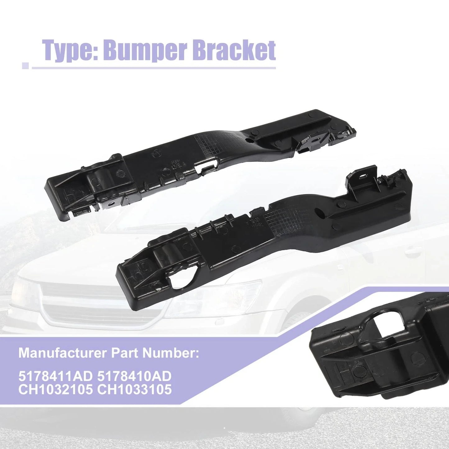 Front Bumper Bracket LH/RH for Dodge Journey (2009-2020)