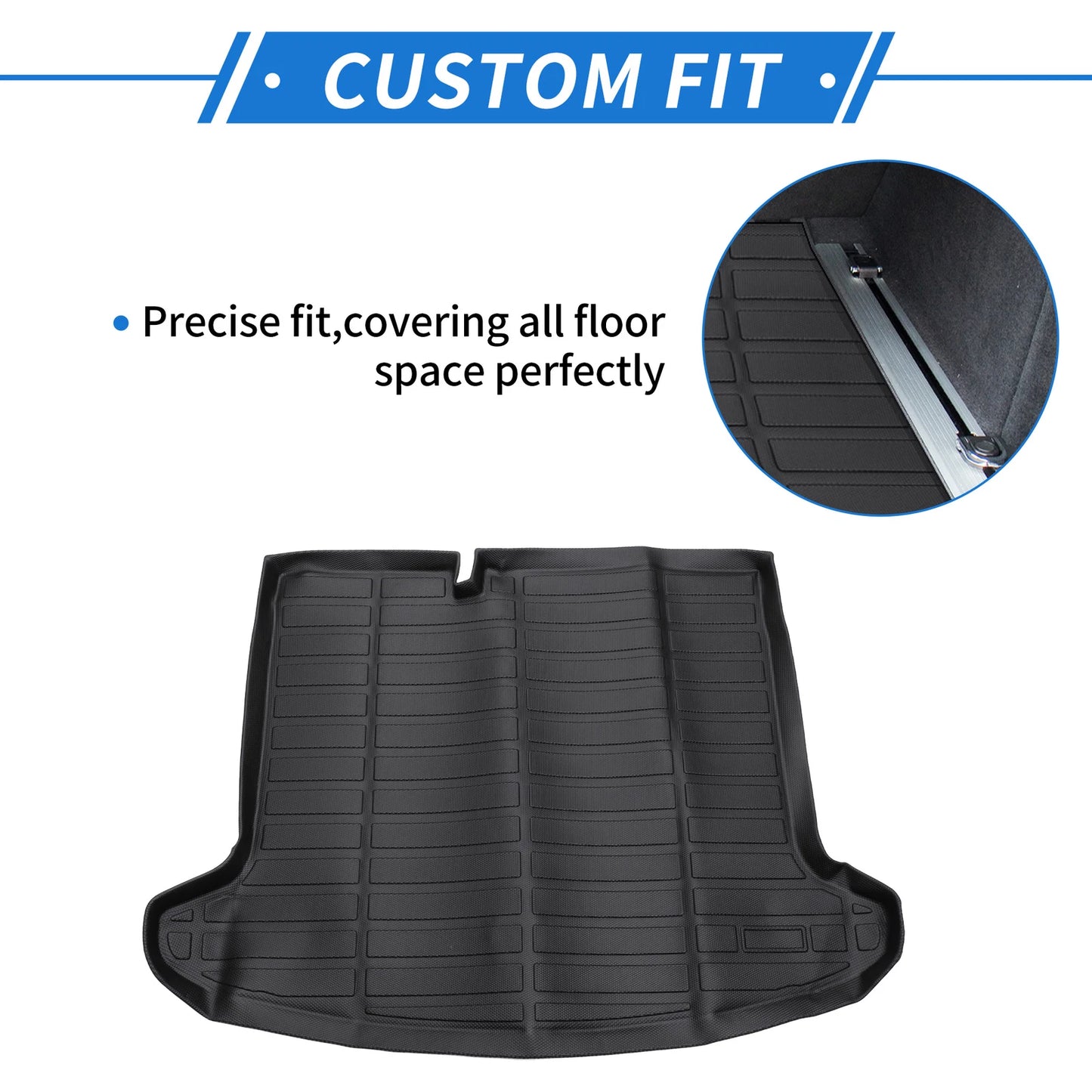 Cargo Liner Rear Trunk Mat for Nissan Kicks (2018–2024) TPE Long Grid Pattern