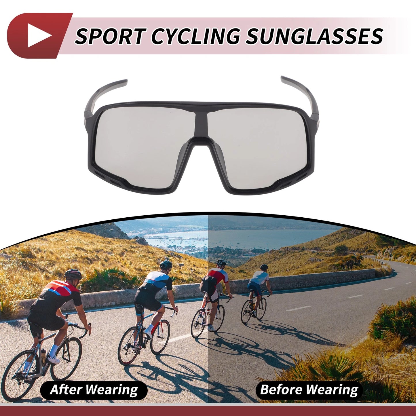 Set of 1 Motorcycle Riding Goggles for Universal Fit (UV400)