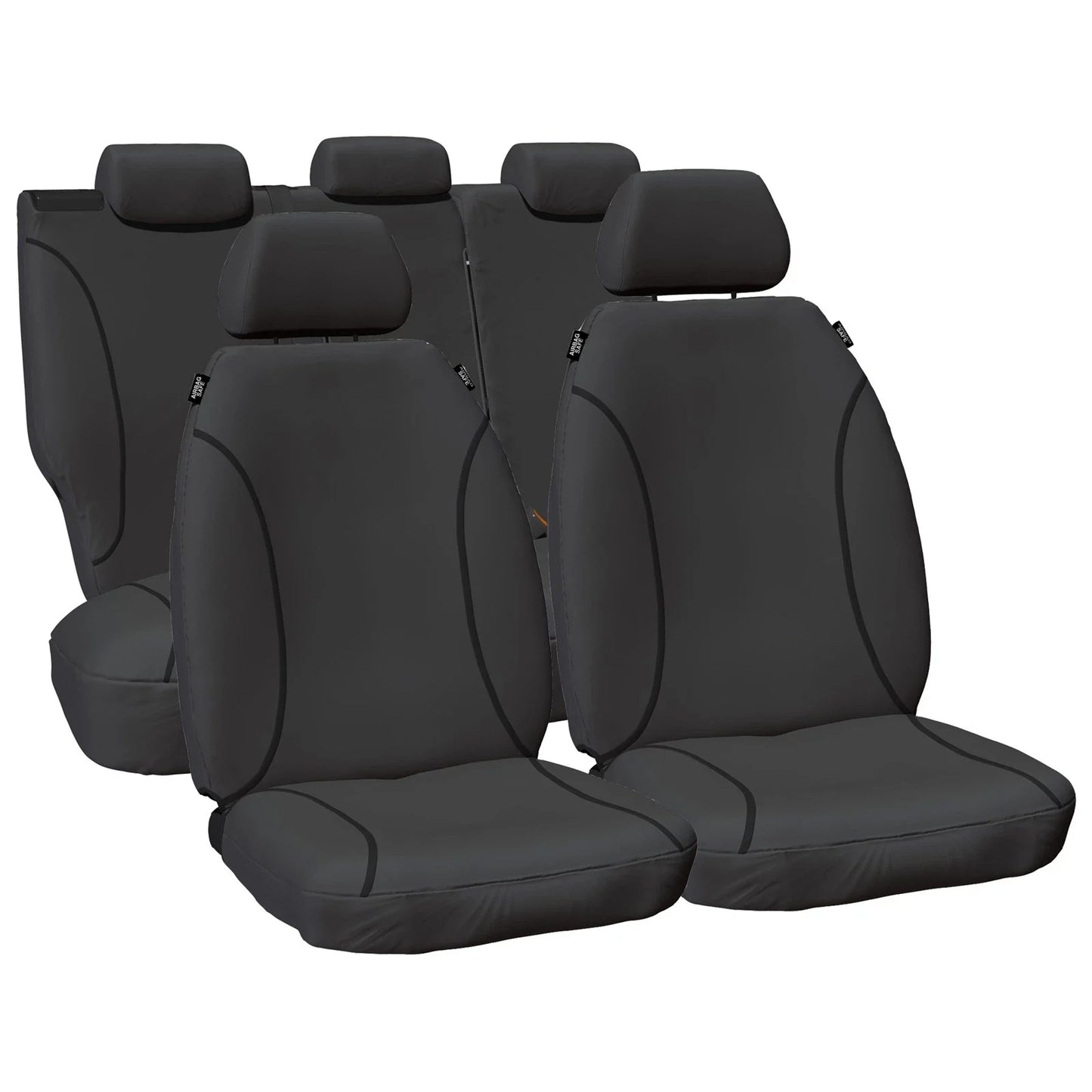 Front & Rear Heavy Duty Canvas Car Seat Covers Set for Hilux GGN15 GGN25 05~15