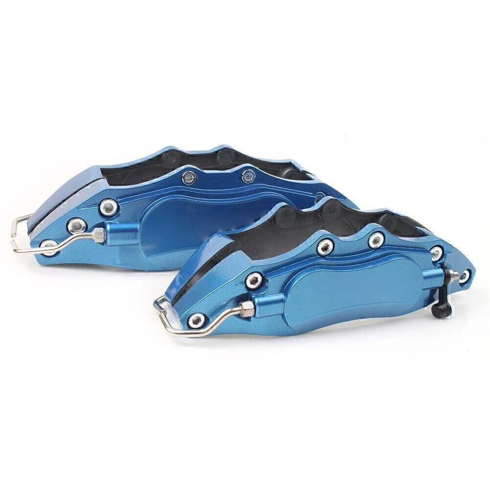4X Metal 3D Brake Caliper Covers for Universal Fit (Front & Rear) Blue