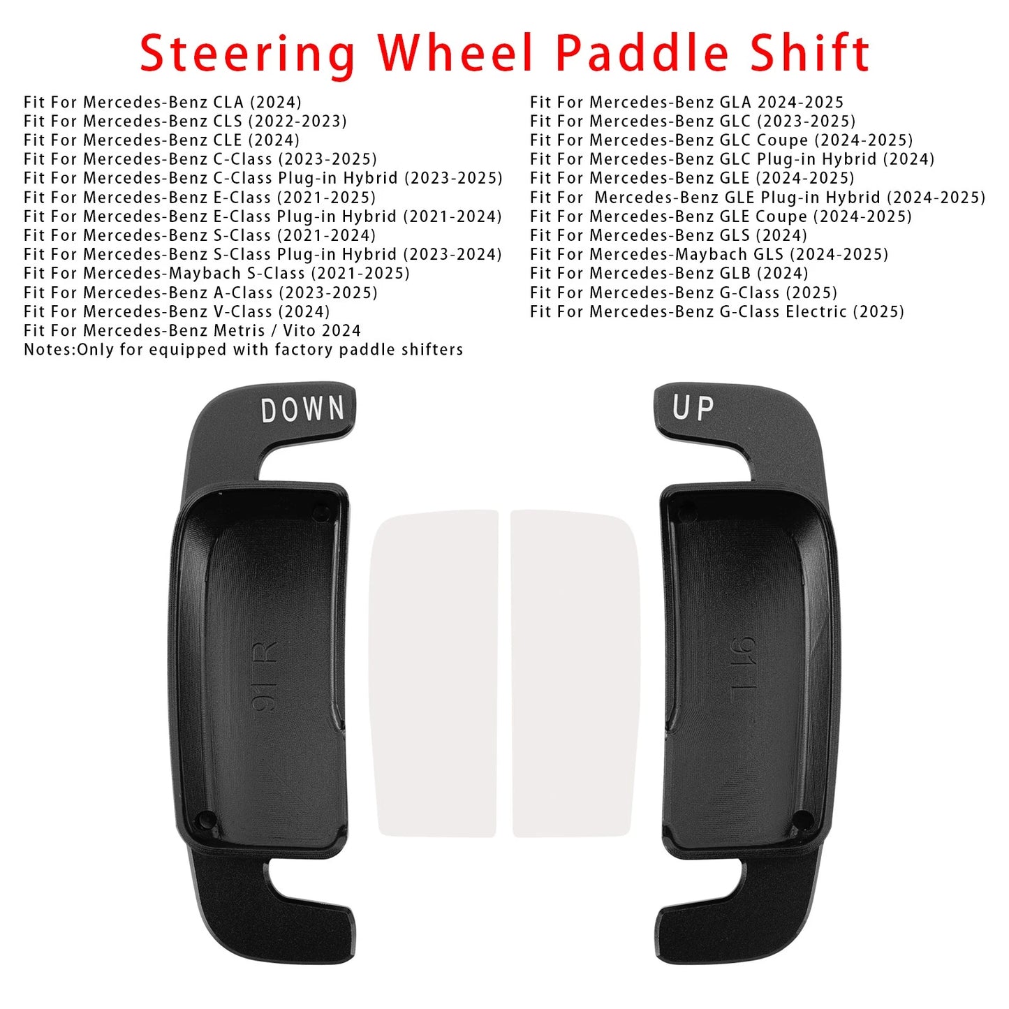 Shift Pallets for Benz A E GLC (2022–2023) Aluminum Black