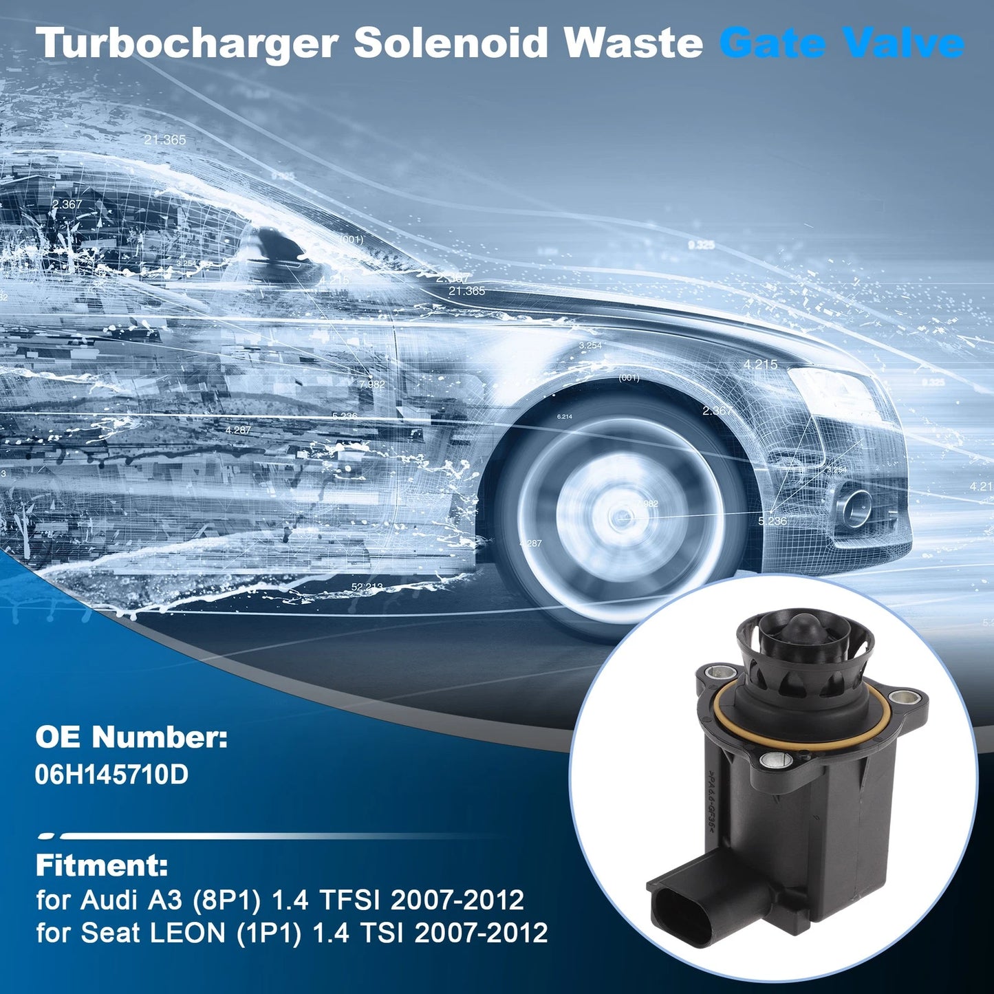 Turbo Pressure Solenoid Valve for Audi A3 (8P1) 1.4 TFSI (2007–2012) 06H145710D