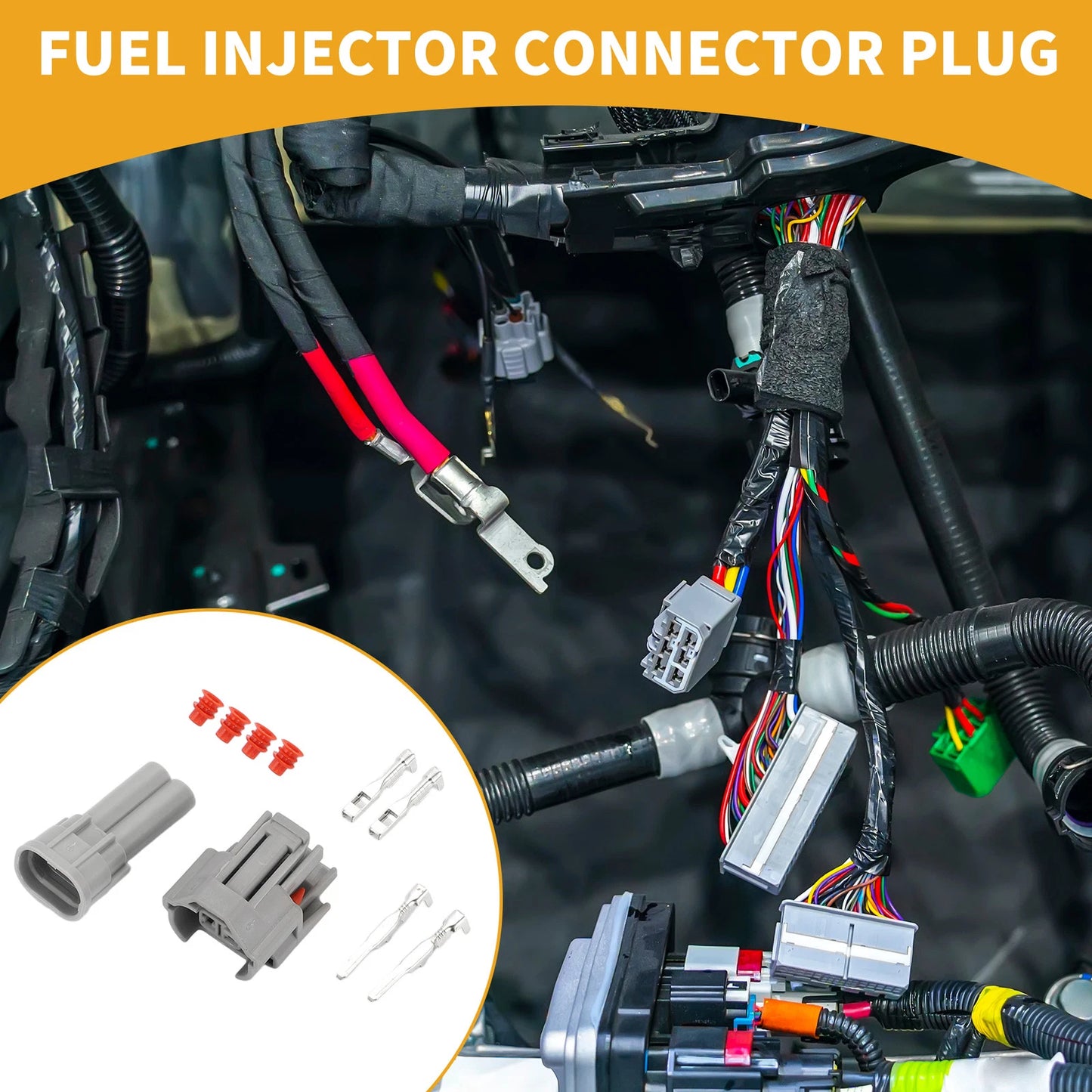 2 Pin Fuel Injector Connector Plug for Toyota