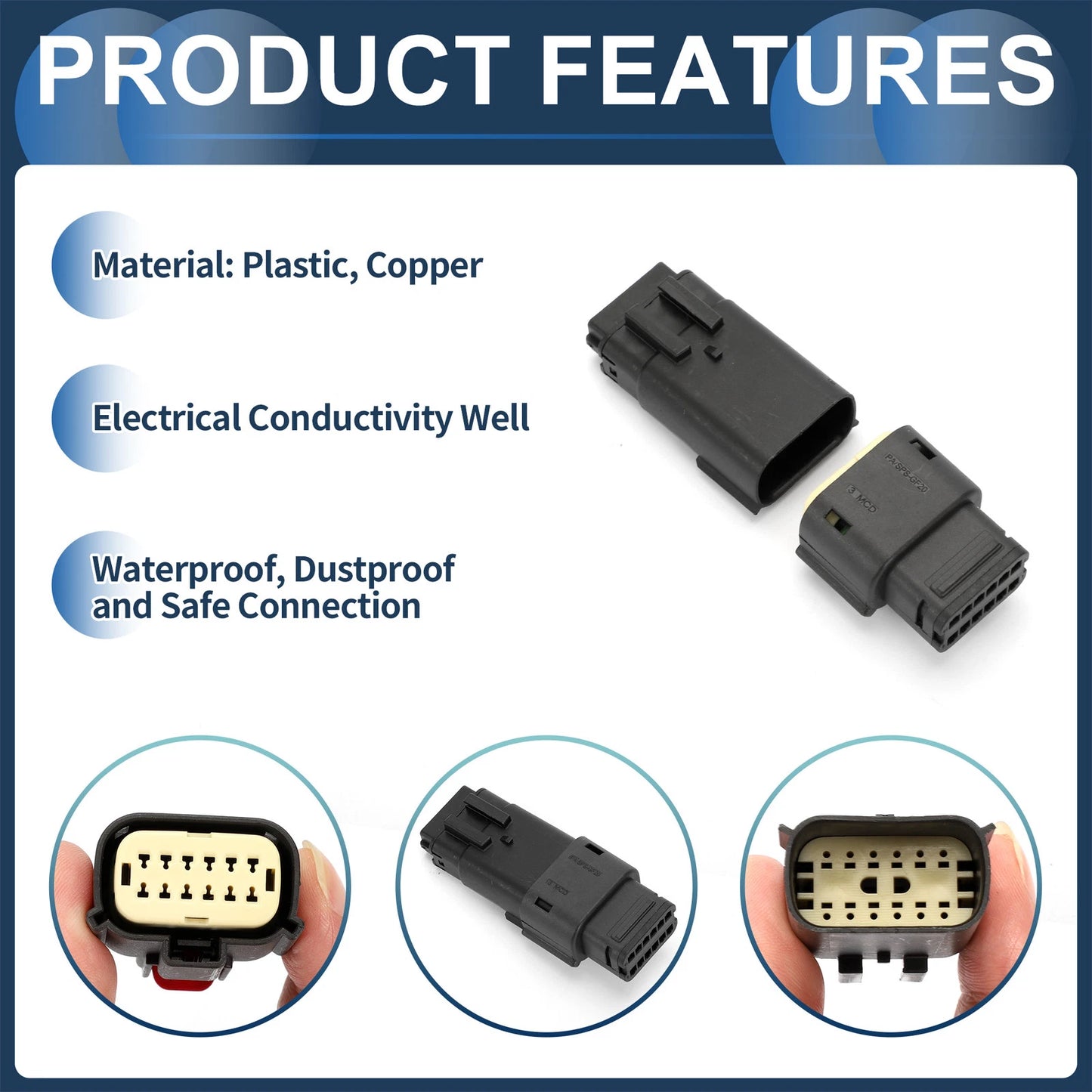 12 Pin Headlight Waterproof Connector Plug for Buick