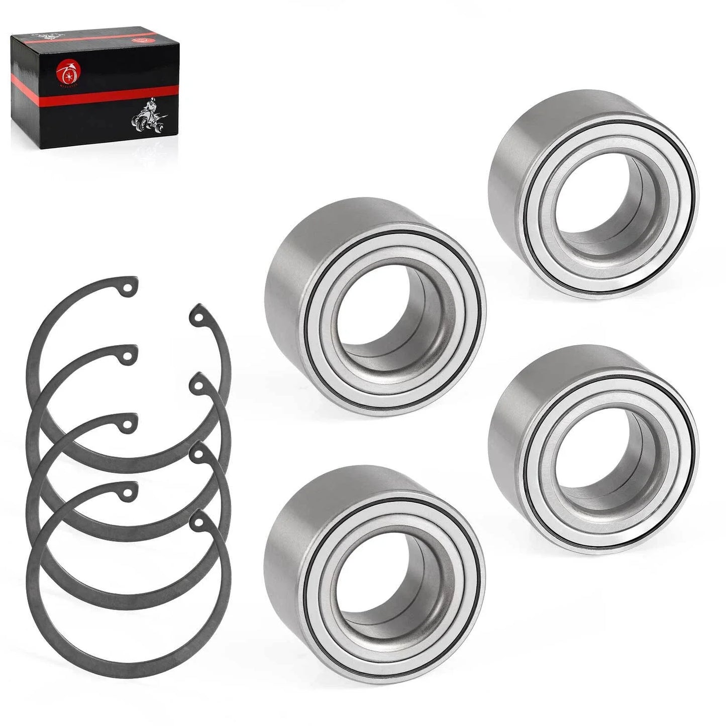 4x Front & Rear Wheel Bearing + Circlip for Kawasaki Teryx KRX 1000(2020–2024)