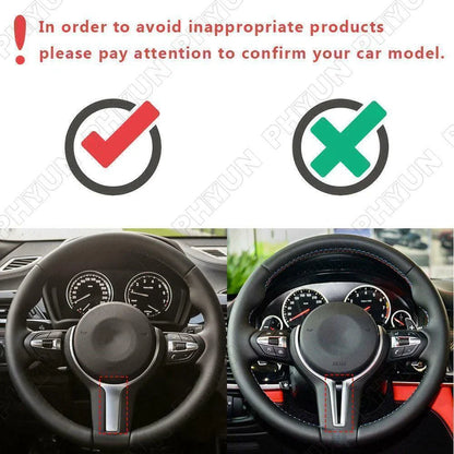 Black Carbon Fiber Look Steering Wheel Trim for BMW M-Sport F10 F06 F12 F13 F32