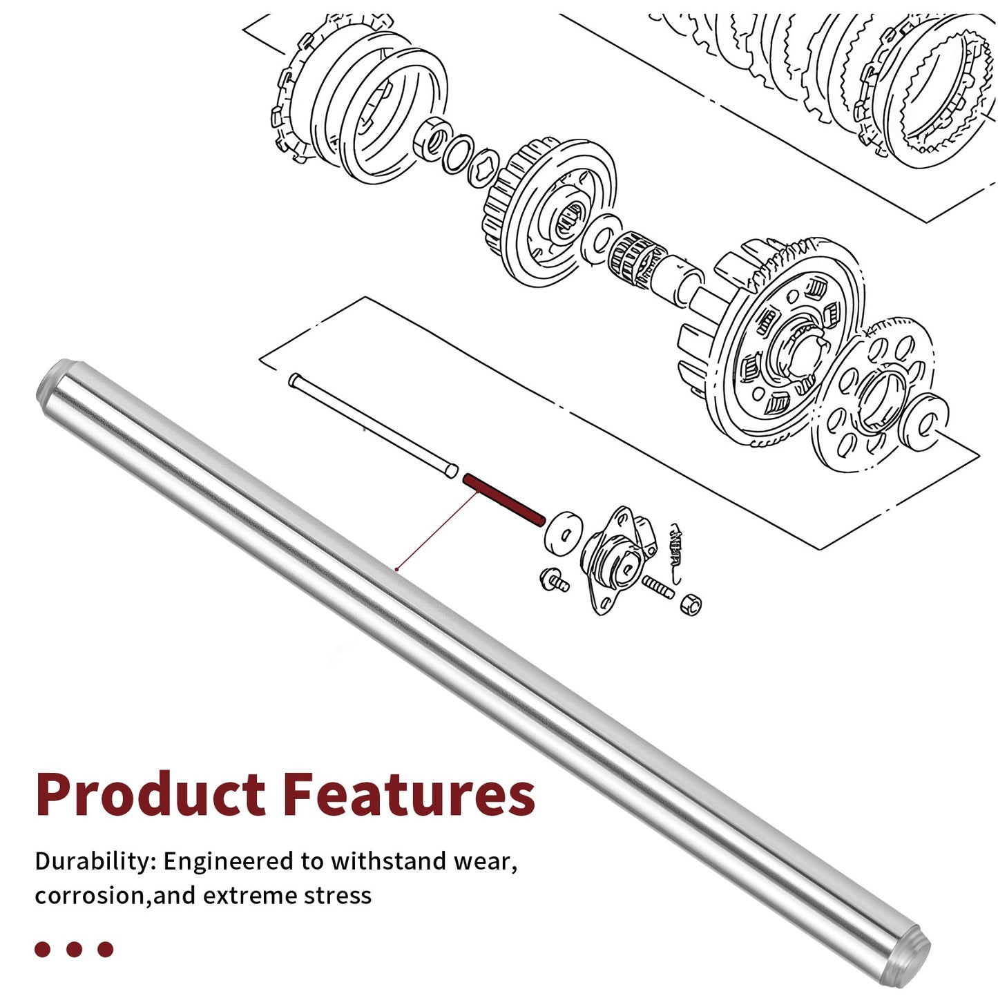 Left Clutch Push Rod for Suzuki GSXR1100 GSXR750 (1986–1988)