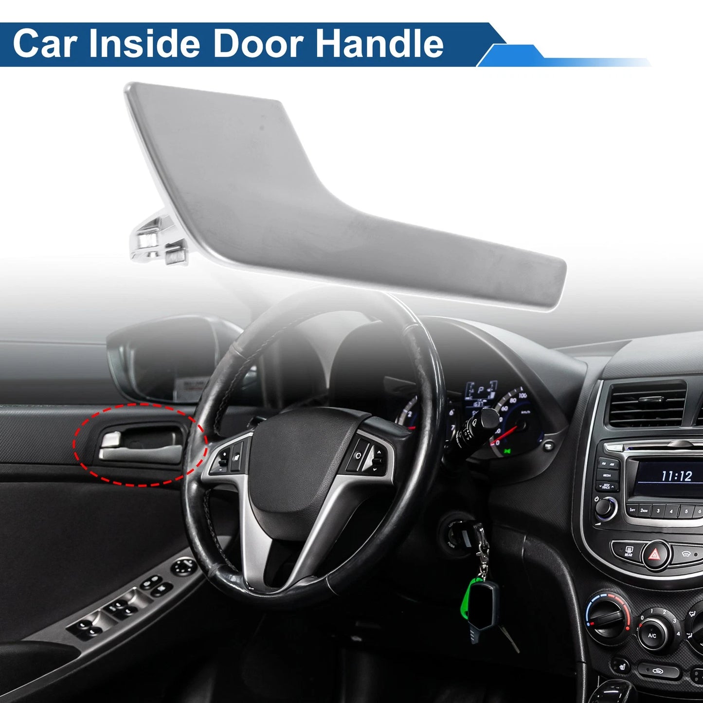 Front Passenger Side Interior Door Handle for Audi Q5 (2009–2018) No. 8K0837019A Chrome